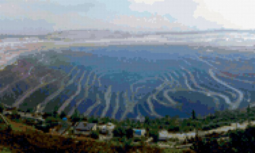 Карьер - природа, воздух, машины - предпросмотр