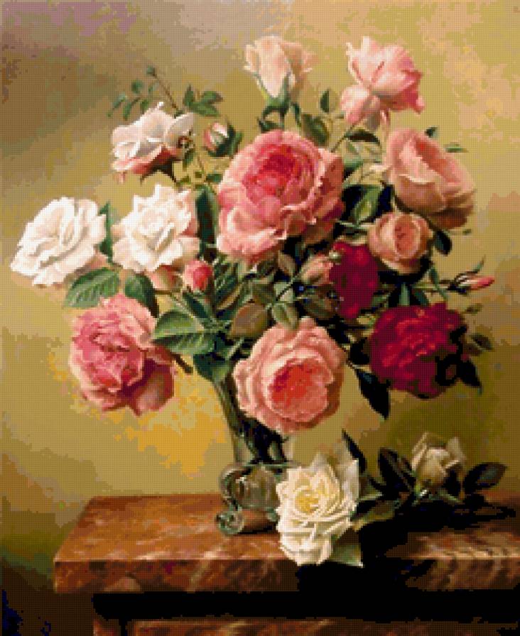 87676234 - ваза, цветок, роза, букет, розы, цветы, лес - предпросмотр
