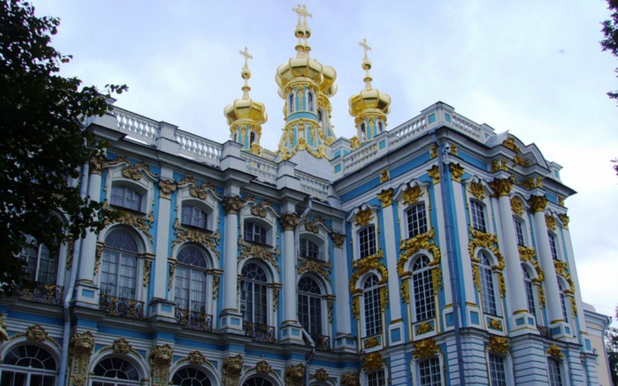 дворец - купола, замок, дворцы, питер, замки мира - оригинал