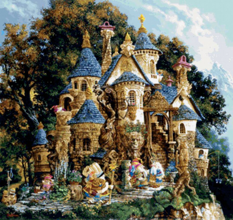 сказочный замок - таинственный, фэнтази, дворцы, эльфы, замок - предпросмотр