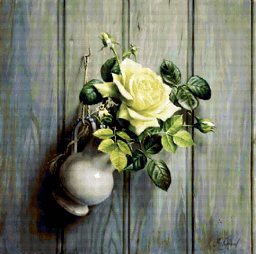 Розы - ваза, цветы, букет, розы - предпросмотр