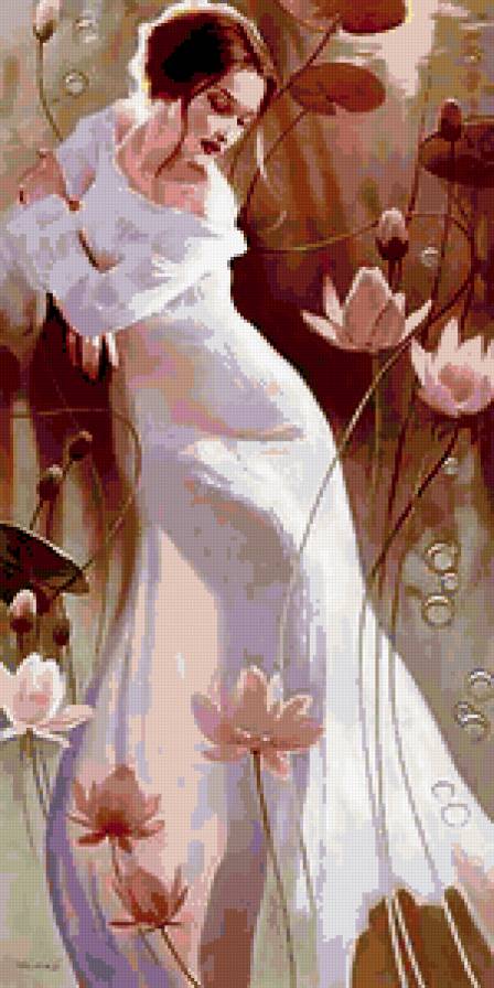 Девушка - цветы, девушка, тело - предпросмотр