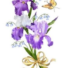 Схема вышивки «Ирисы и бабочка»