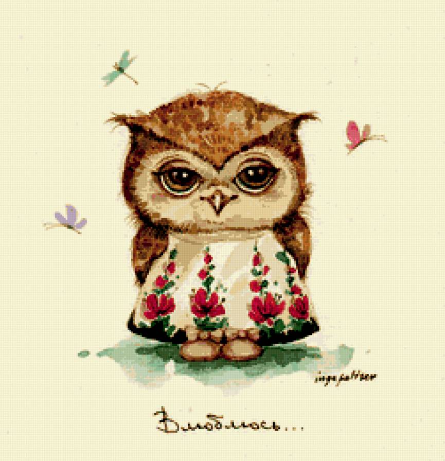 Совы Инги Пальцер - совы, кратинки, птицы - предпросмотр