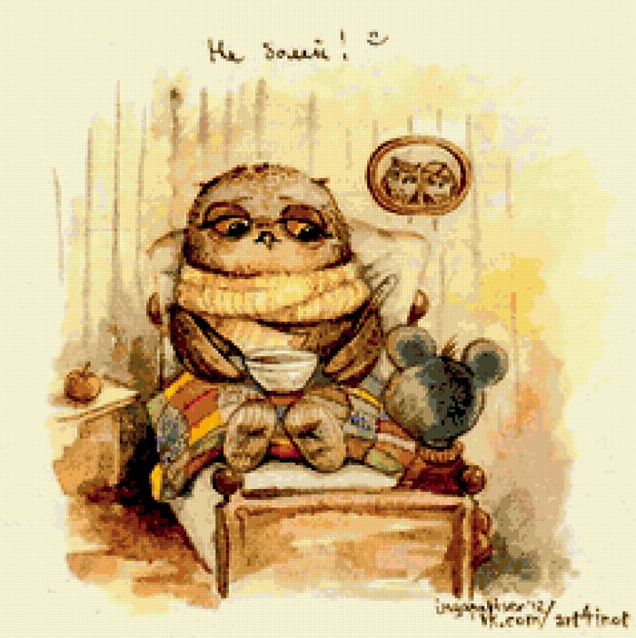 Совы Инги Пальцер - кратинки, птицы, совы - предпросмотр