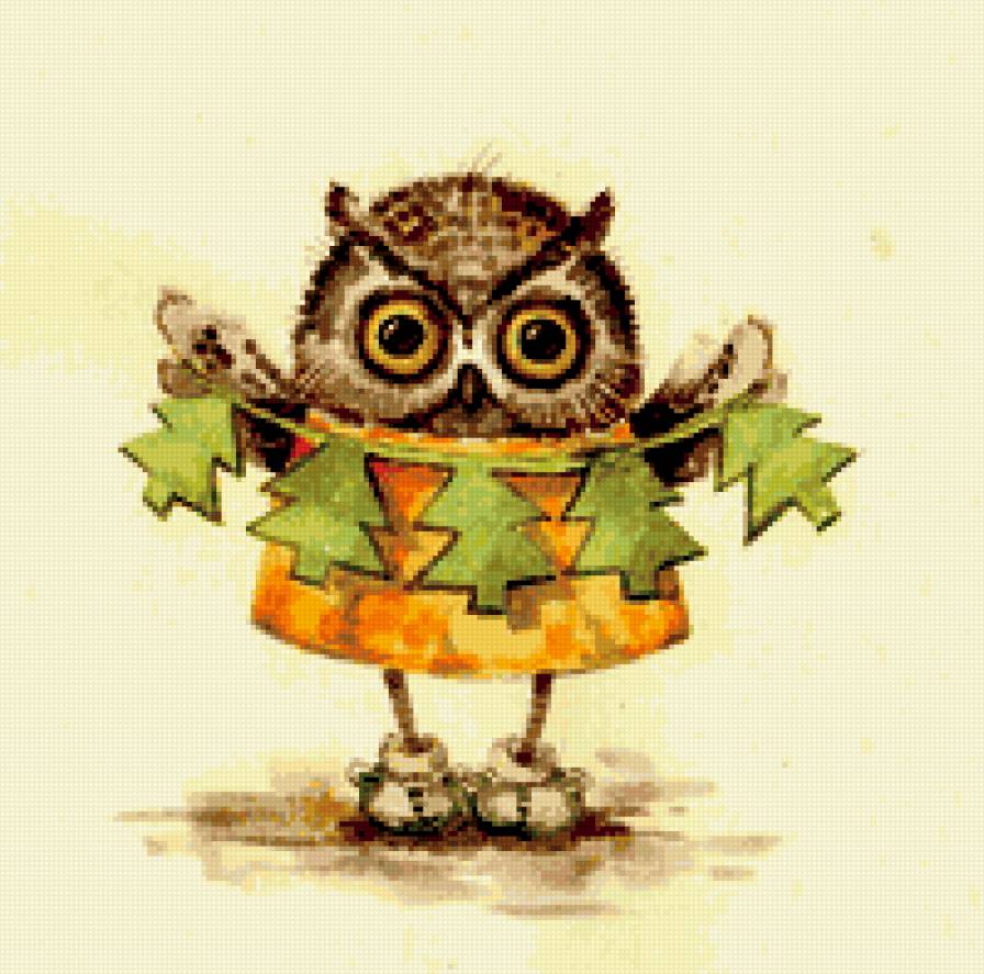 Совы Инги Пальцер - птицы, кратинки, совы - предпросмотр