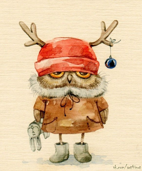 Совы Инги Пальцер - кратинки, совы, птицы - оригинал