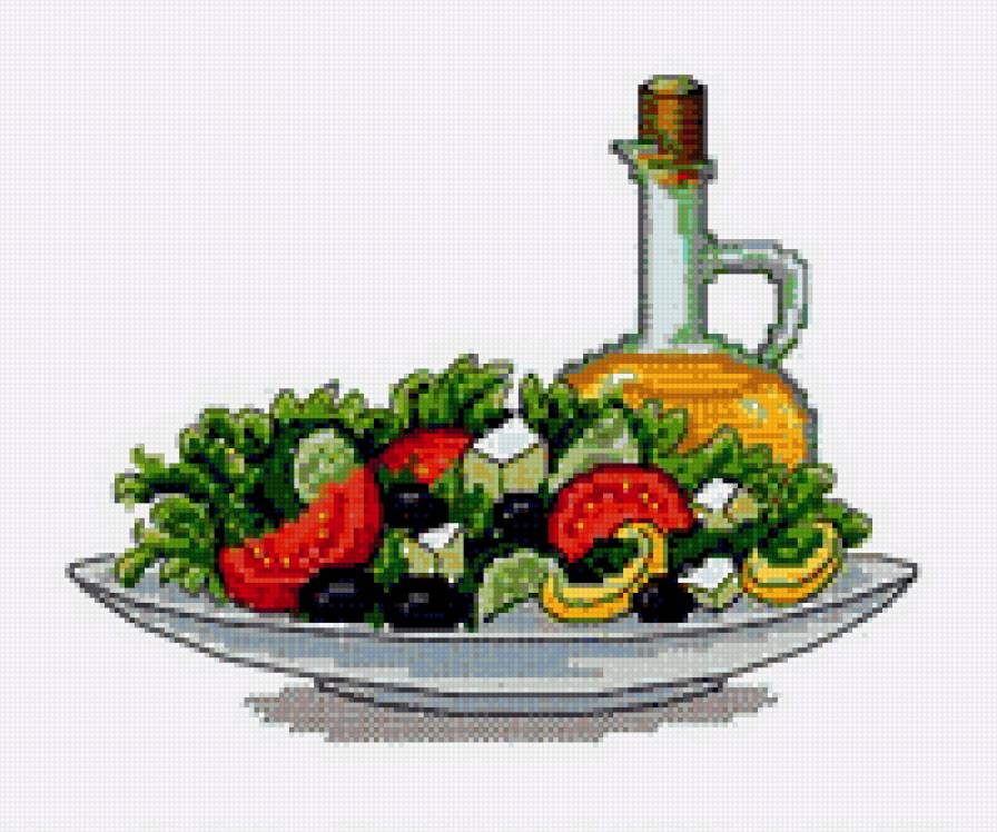 Закусочка - еда, оливки, картинка для кухни, салат, масло, овощи - предпросмотр
