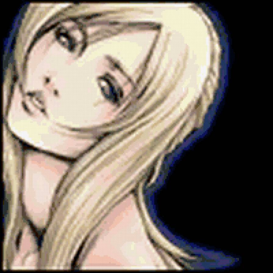 девушка - схема, крест, вышивка - предпросмотр