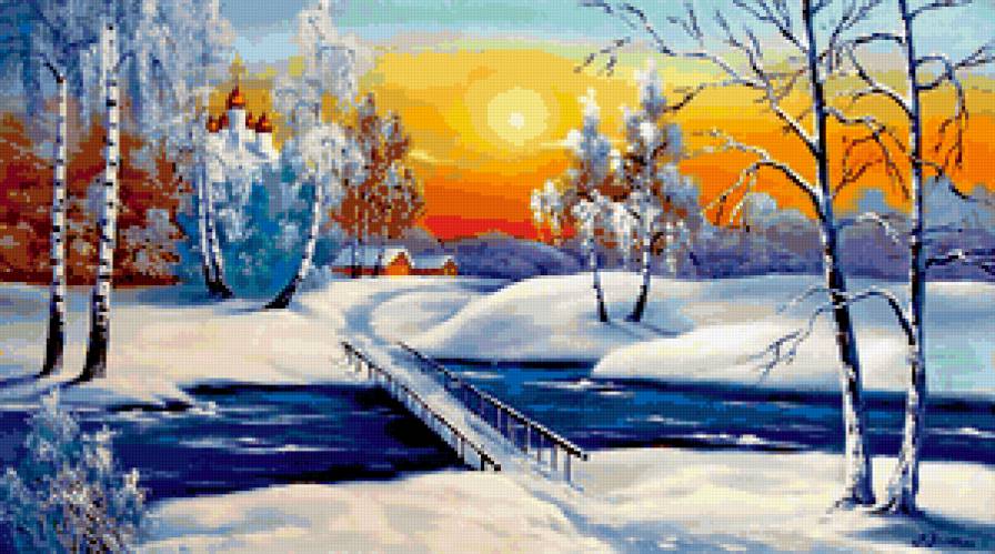 зимний пейзаж - пейзаж, природа, зима - предпросмотр