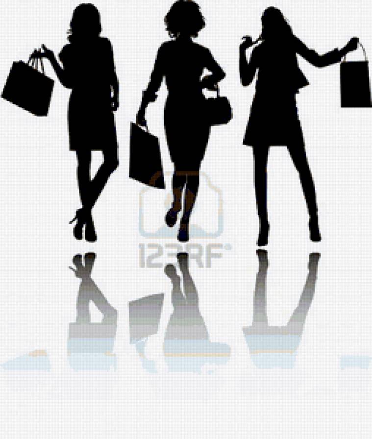 Девушки - девушка, силуэт - предпросмотр