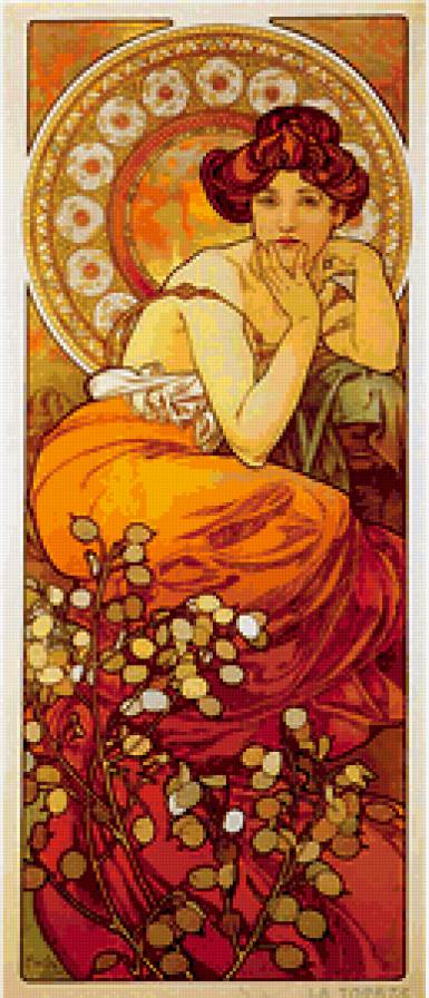 Топаз - живопись, модерн, топаз, альфонс муха - предпросмотр