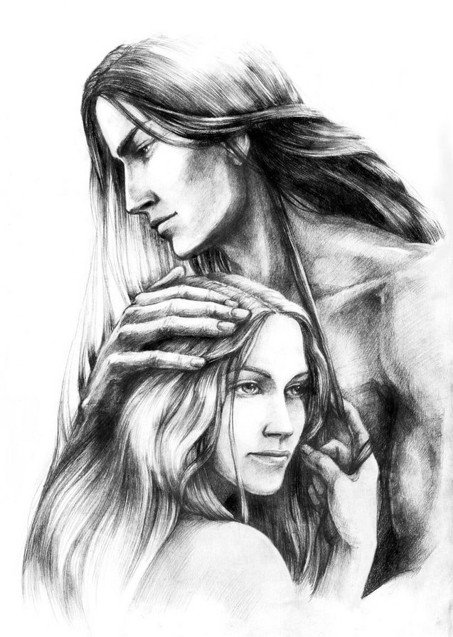 Арден и Бель - пара. любовь, эльфы - оригинал