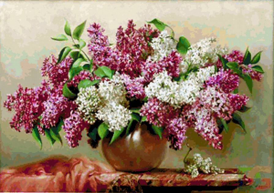 Душистая сирень - красота, цветочки, картина, сирень, букет, букеты, цветы, полевые цветы - предпросмотр