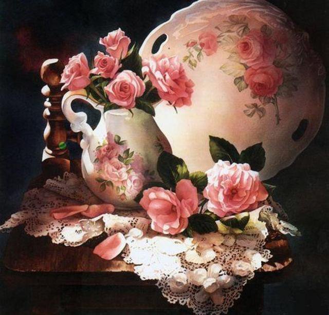 Розы в викторианском стиле - красота, роза, цветочки, цветы, букеты, розочка, розы, картина, розочки - оригинал