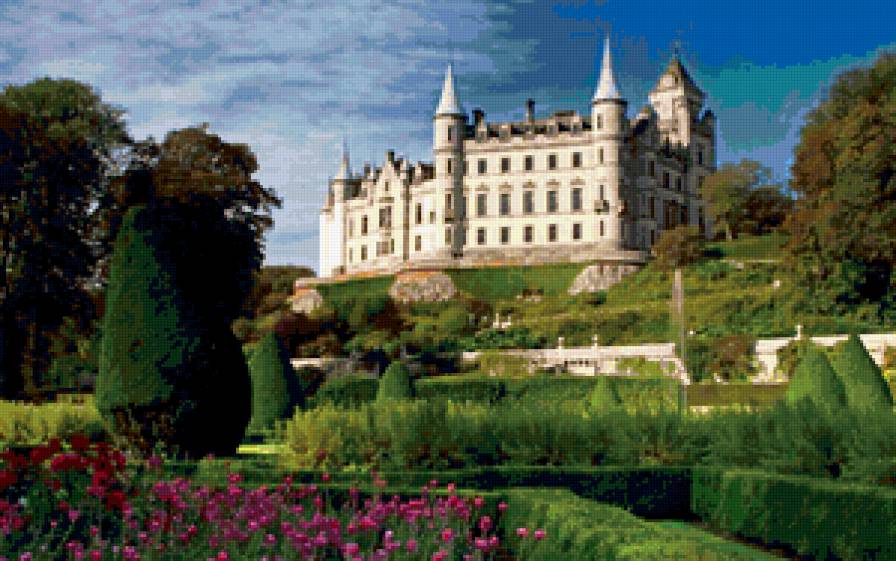 замки мира - замок, дворцы, розы, особняк, сквер, дворец, усадьба - предпросмотр