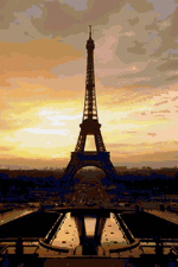 Эйфелевая башня - вечер, эйфелевая башня, париж, франция - предпросмотр
