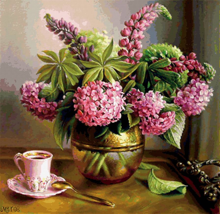 №178423 - цветы, ваза, букет, чашка - предпросмотр