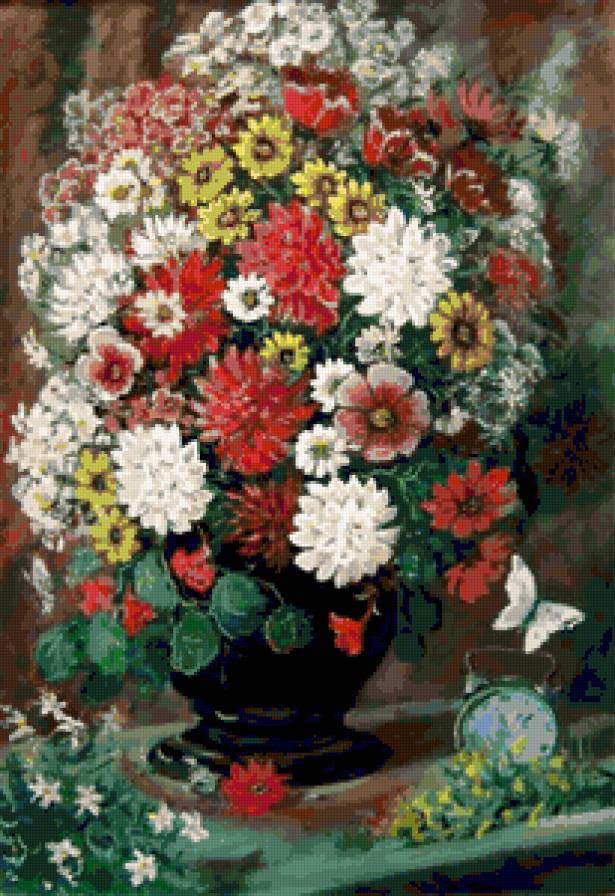 Букет - цветы, букеты, букет, георгины, розы, луговые цве, хризантемы, цветочки - предпросмотр