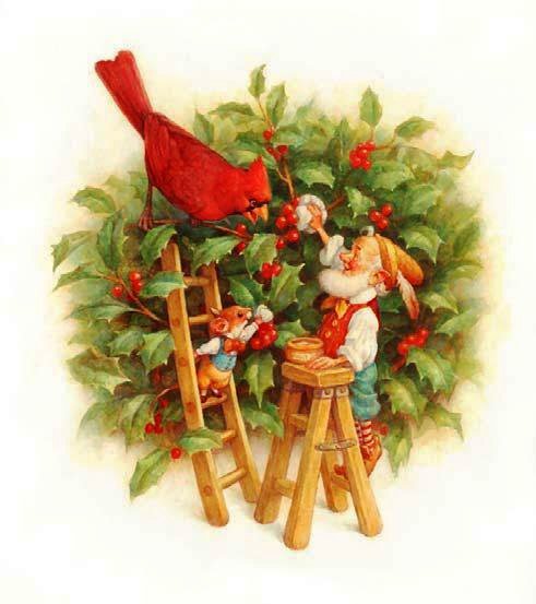 Гномик и ягодки - сказка, гном, птица, детское, ягоды - оригинал