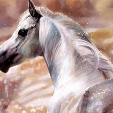 Оригинал схемы вышивки «Белая лошадь» (№178755)