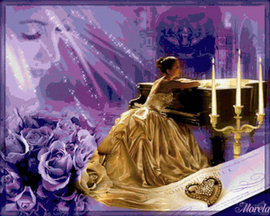 Девушка за роялем - рояль, девушка - предпросмотр