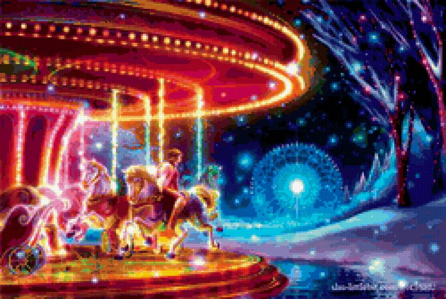 Зимний атракцион - карусель - предпросмотр