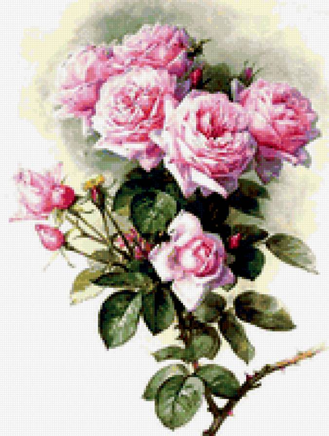 Прекрасные розы от Лонгре 3 - лонгре, живопись, розы, натюрморт, картина, цветы - предпросмотр