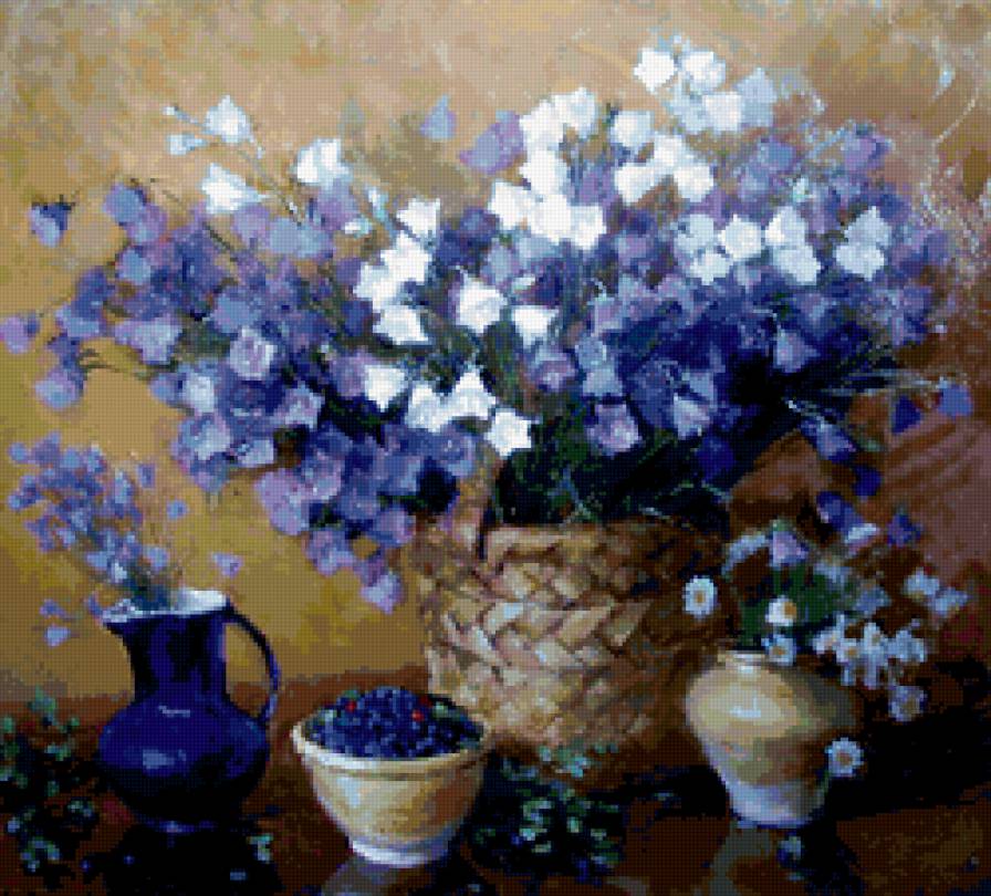 цветы - колокольчики, натюрморт... - предпросмотр