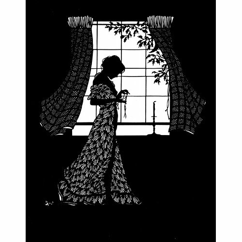 Девушка - девушка, комната, окно, силуэт - оригинал