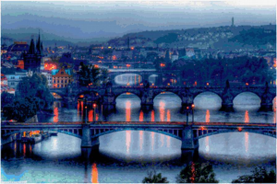 Прага - закат, прага, мосты, романтика, чехия - предпросмотр