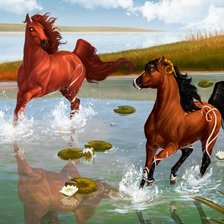 Пара мифических лошадей