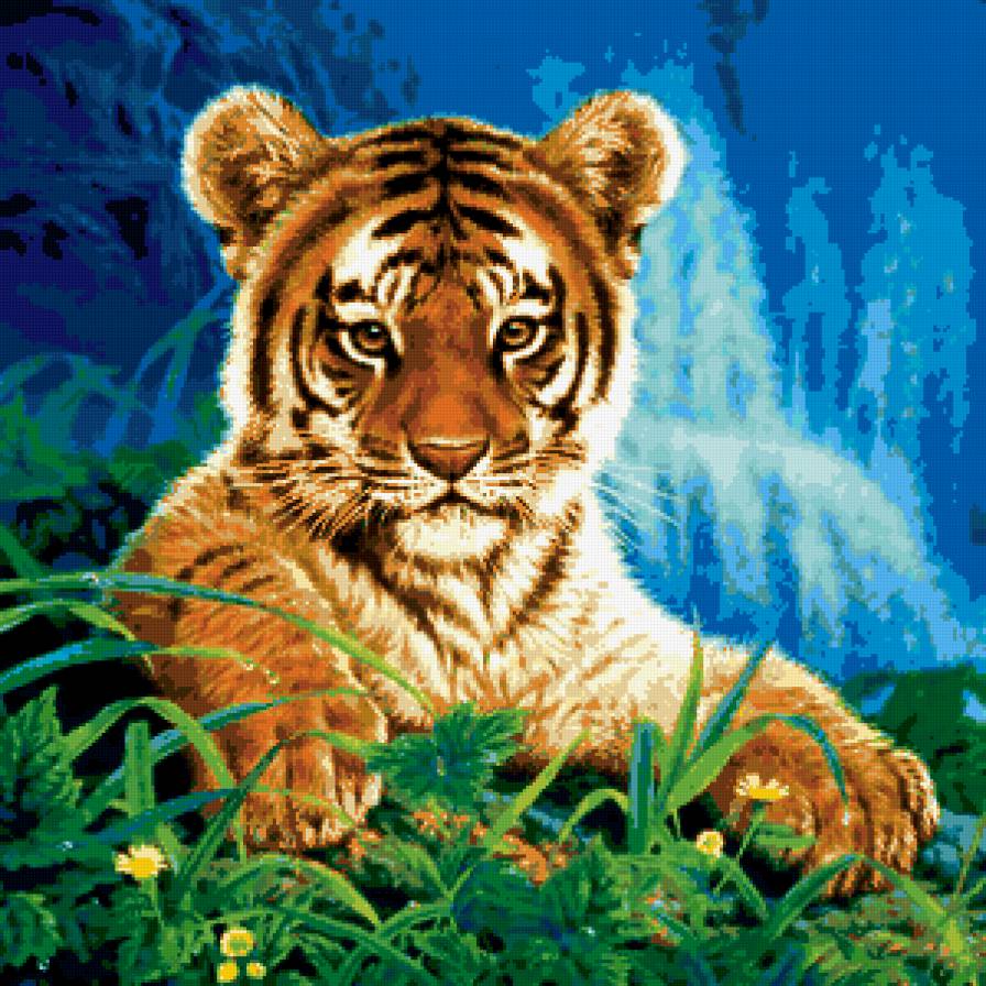 тигренок - животные, тигр, природа, плдушка, тигры, хищники, кошки - предпросмотр