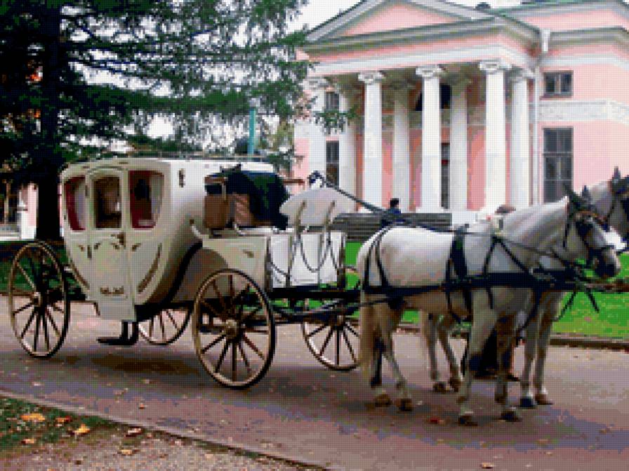 №179700 - лошади, белая, экипаж, дворец, кареты, карета, коляска - предпросмотр