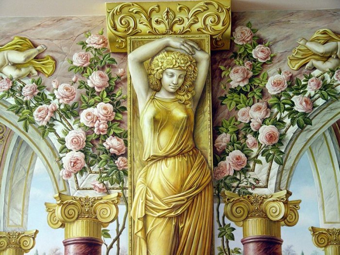 №179722 - женщина, картина, розы, цветы - оригинал