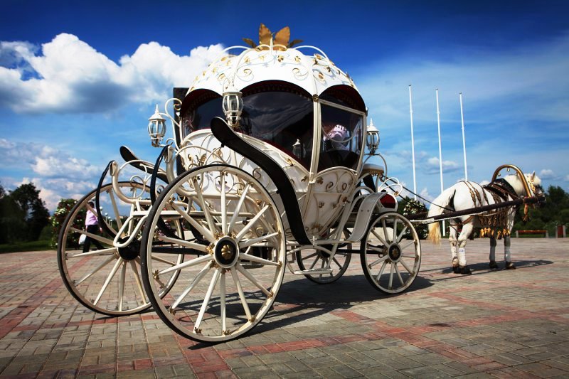 карета - упряжка, коляска, экипаж, карета, белая, лошади, кареты - оригинал