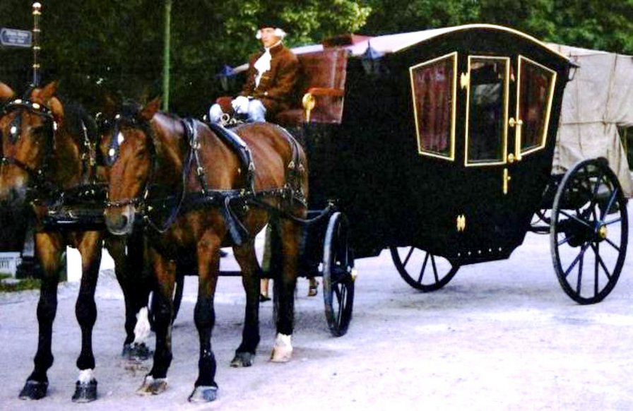 карета - черная, лошади, кареты, коляска, упряжка, экипаж, карета - оригинал