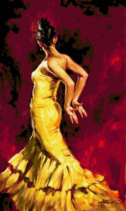 Золотое фламенко - фламенко, испания, танец - предпросмотр