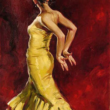 Схема вышивки «Золотое фламенко»