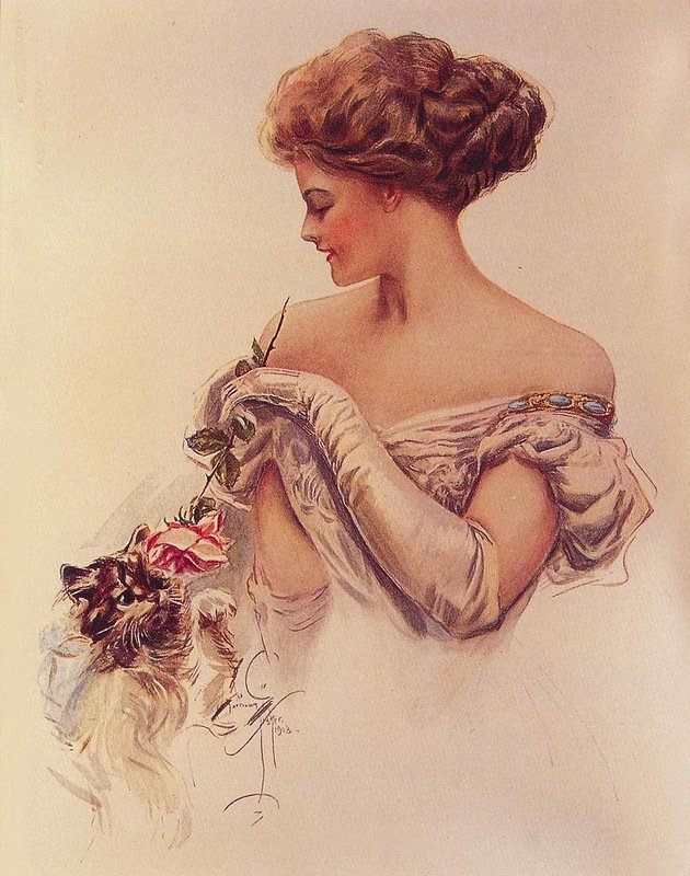 дама с розой - люди - оригинал