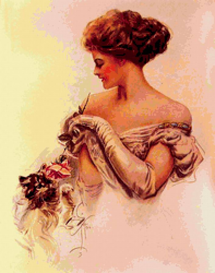 дама с розой - люди - предпросмотр