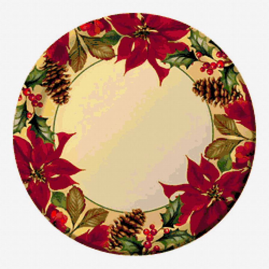 серединка для скатерти - рождество, скатерть, пуансетия, скатерти и салфетки, салфетка - предпросмотр