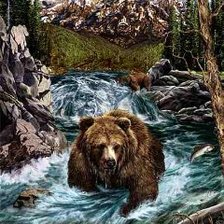 Схема вышивки «бурый медведь»
