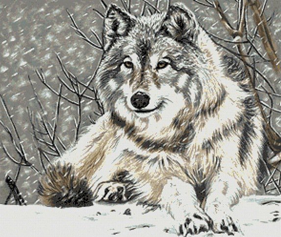 Снежный волк - лес, пейзаж, снег, волки, животные, природа, звери, волк - оригинал