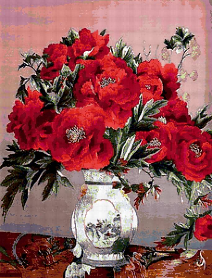 №180245 - красные цветы, цветы, ваза, маки - предпросмотр