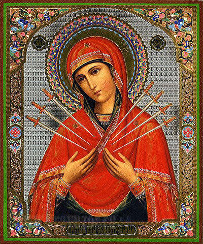 икона божья мать семистрельная - икона - оригинал