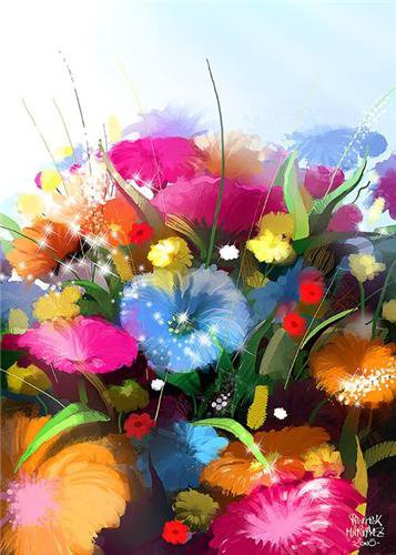 Яркая фантазия - цветы, цвет, букеты, фантазия, подарок, романтика, природа - оригинал