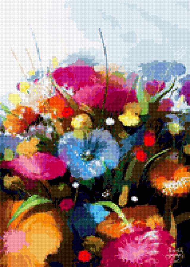 Яркая фантазия - цветы, букеты, подарок, романтика, природа, цвет, фантазия - предпросмотр