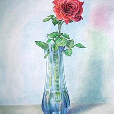 Оригинал схемы вышивки «роза в вазе» (№181028)