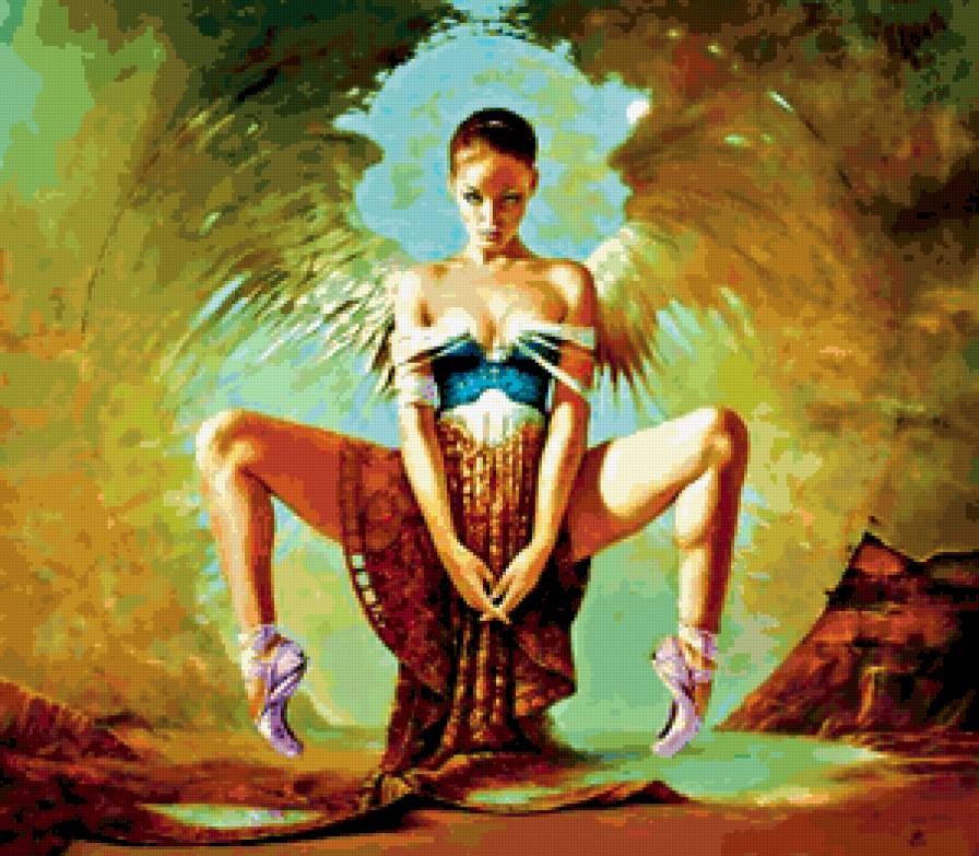 №181282 - фентези, ангел, девушка - предпросмотр